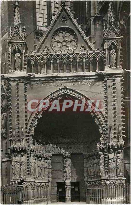 Modern Postcard Metz (Moselle) Cathedrale Notre Dame Portal