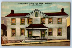 1940 Hannibal Missouri MO Postcard Home Thatcher Tom Sawyer Sweetheart Building