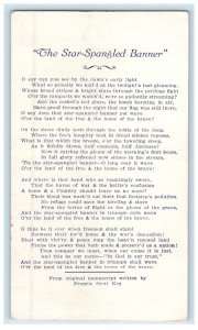 c1910 US Flag, The Star Spangled Banner USA Hymn, Francis Scott Key Postcard