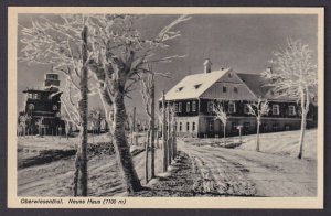 Oberwiesenthal Germany postcard Ski Resort New House RPPC