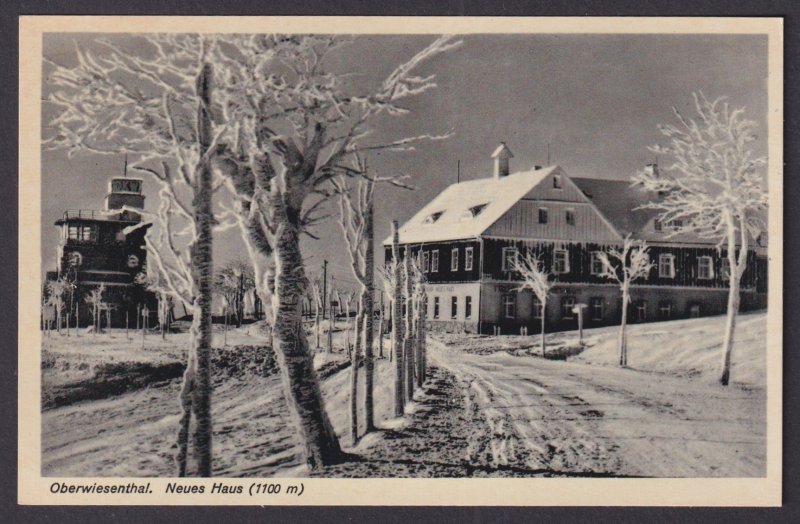 Oberwiesenthal Germany postcard Ski Resort New House RPPC