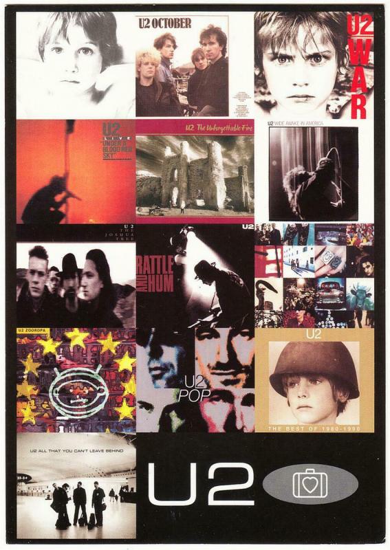 Postcard of U2 Album Covers 2002