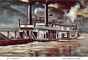 WP Snyder JR River Steamship, Excursion Boat Painting Ferry Boat Ship 