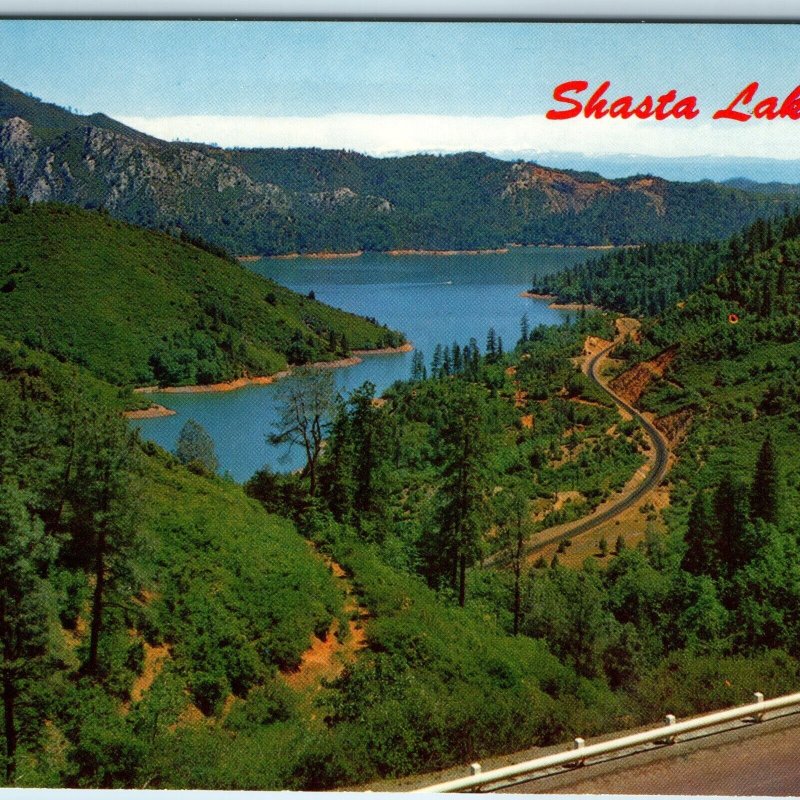 c1960s Shasta County, CA Lake Dam Reservoir Bridge Roadside PC Redding Cali A241