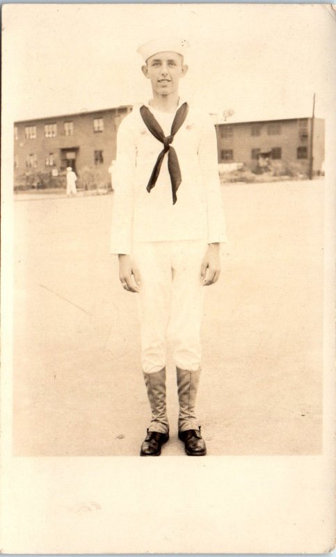 1930s U.S. Navy Sailor Real Photo Postcard