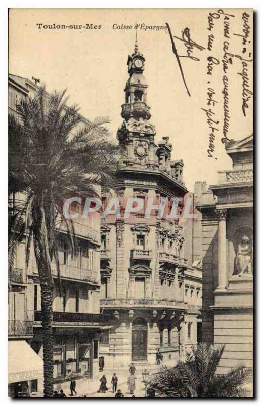 Old Postcard Bank Caisse d & # 39Epargne Toulon Sea