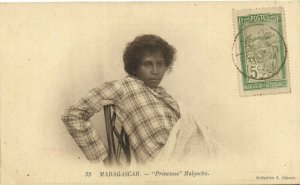 PC MADAGASCAR, PRINCESSE MALGACHE, Vintage Postcard (b37989)