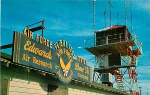 California Edwards AFB Flight Control Tower 1950s Columbia Postcard 22-9628