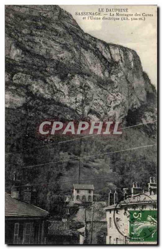 Old Postcard Sassenage The mountain of tanks and electric & # 39usine