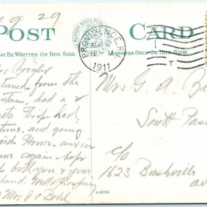 c1910s Providence, RI Bridge Scene @ Roger Williams Park Bicycles Postcard A116