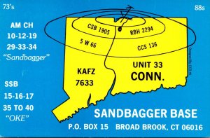 QSL Card Sandbagger Base Crumb Snatchers Qsl Club Broad Brook Connecticut