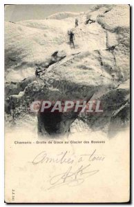 Old Postcard Chamonix Ice Cave Glacier des Bossons