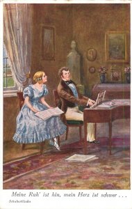 Austrian music composer Franz Schubert songs vintage postcard