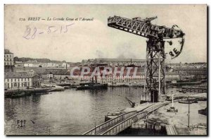 Brest Old Postcard The large crane and & # 39arsenal