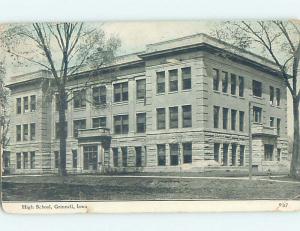 Bent Corner Divided-Back HIGH SCHOOL Grinnell Iowa IA k0769