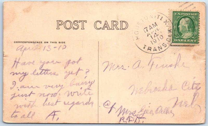 PORT ARTHUR, Texas  TX    WHALE CAUGHT 1910  Statistics   Postcard