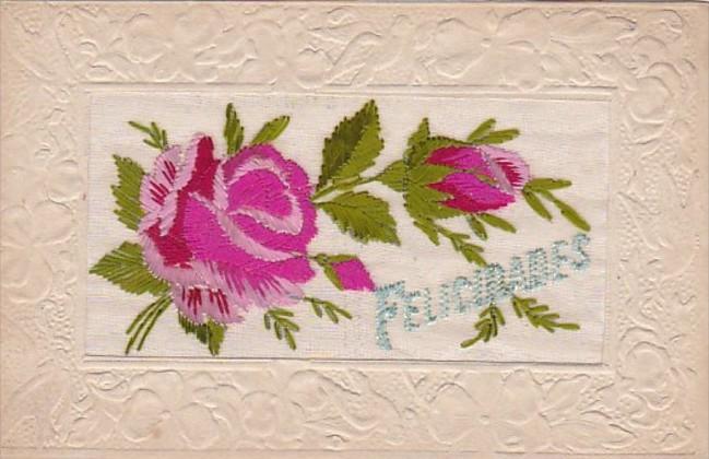 Felicidades Congratulations Embroidered Roses