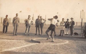 Alexandria Egypt Sports Track and Field Shot Put Real Photo Postcard AA55693