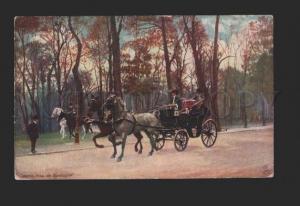 3078739 HORSES in Paris Bois de Boulogne Vintage TUCK 1909 year