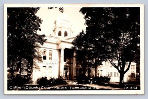 J89/ Tuscumbria Alabama RPPC Postcard c40s Colbert County Court House 182