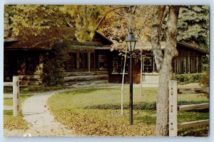 1960 Bensenville Illinois IL Postcard Plentywood Farm Wellwood House Log Cabin