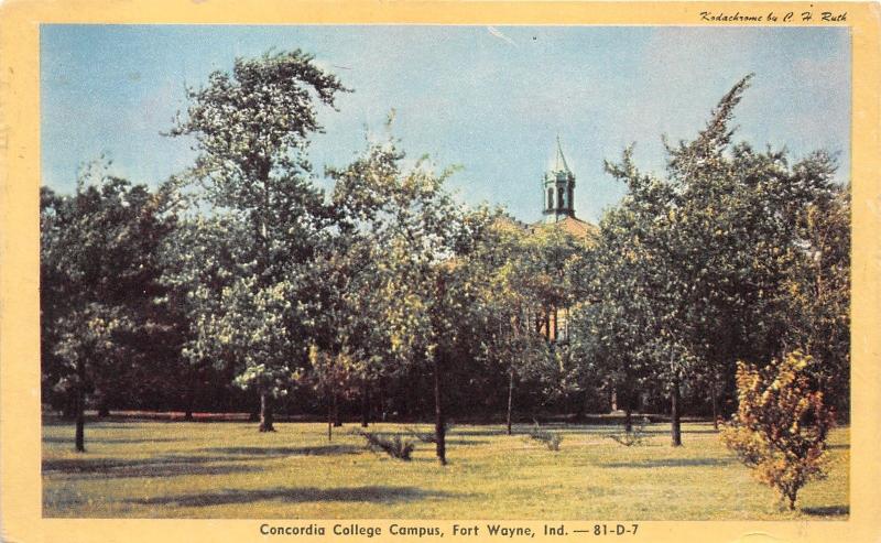 Fort Wayne Indiana~Concordia College Campus~Lots of Trees~1948 Kodachrome Pc