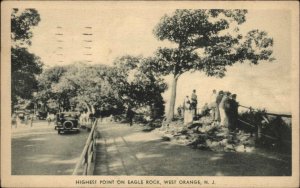 West Orange New Jersey NJ Highest Point Eagle Rock Vintage Postcard