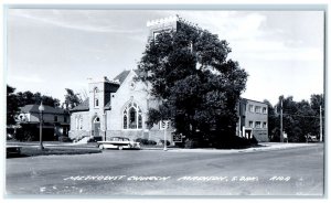 c1950's Methodist Church Car Madison South Dakota SD RPPC Photo Vintage Postcard