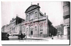 Old Postcard Paris Church St Elizabeth Du Temple