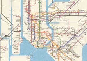 New York Train Underground Subway Map Postcard