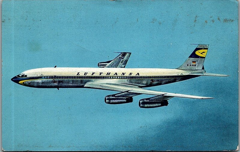 VINTAGE LUFTHANSA BOING AUSTRIA AIR MAIL PHOTOCHROME POSTCARD 38-124