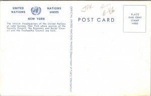 Interim Headquarters United Nations Black White Security Council Unp Postcard 