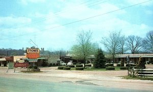 1950s COLUMBIA TN STONE'S MOTOR COURT RESTAURANT U.S. 31 AAA POSTCARD P1125