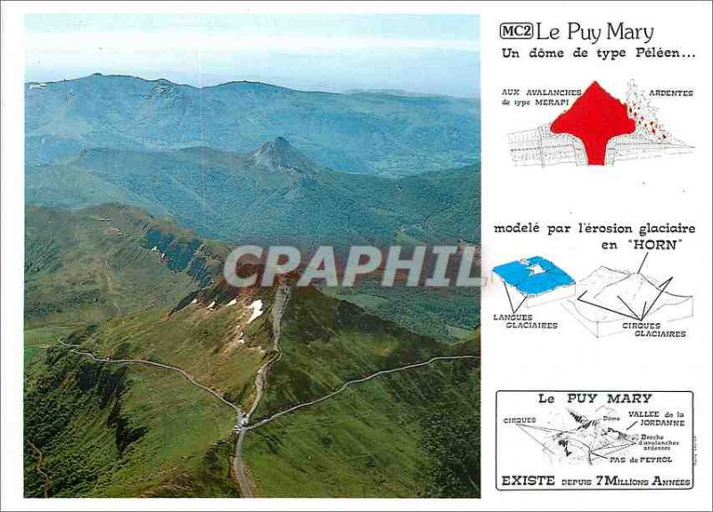 Postcard Modern Volcanism in Auvergne Puy Mary