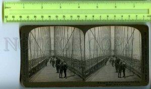 410087 USA NEW YORK Brooklyn bridge 1901 year White Co STEREO PHOTO