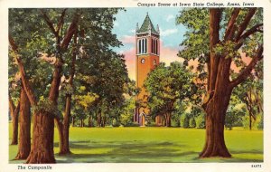 AMES, Iowa IA   IOWA STATE COLLEGE Campus Scene   ca1940's Curteich Postcard