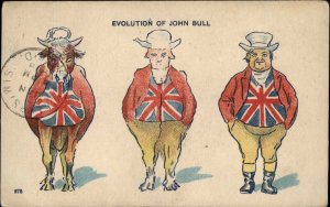 Evolution of John Bull Metamorphic c1910 Postcard