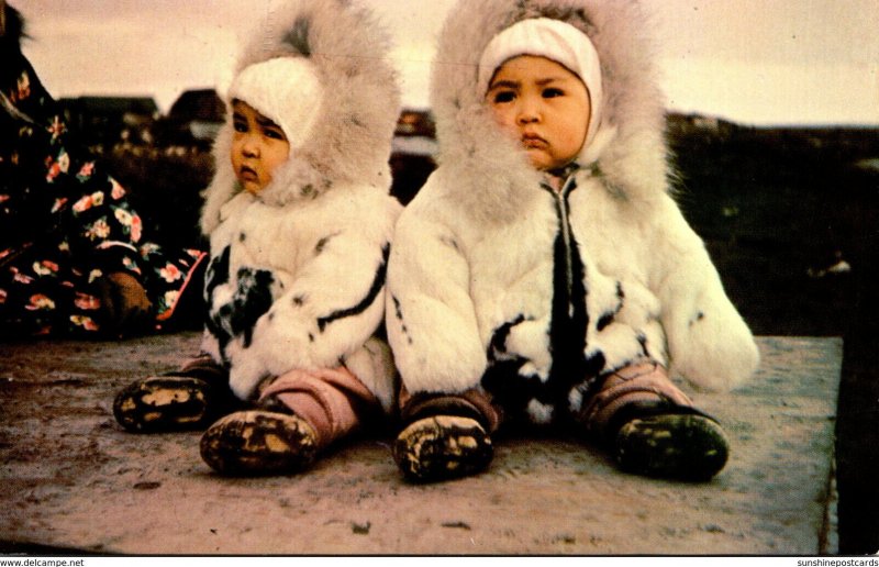 Alaska Eskimo Twins In The Arctic Region