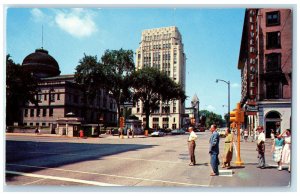 c1950's Washington Street Looking West South Bend Indiana IN Postcard