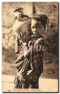 Old Postcard Scenes and Carrier Types of water Child Algeria