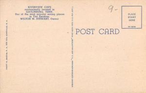 Gatlinburg Tennessee Riverview Cafe Linen Vintage Postcard K29167