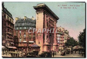 Postcard Old Paris Porte St Denis