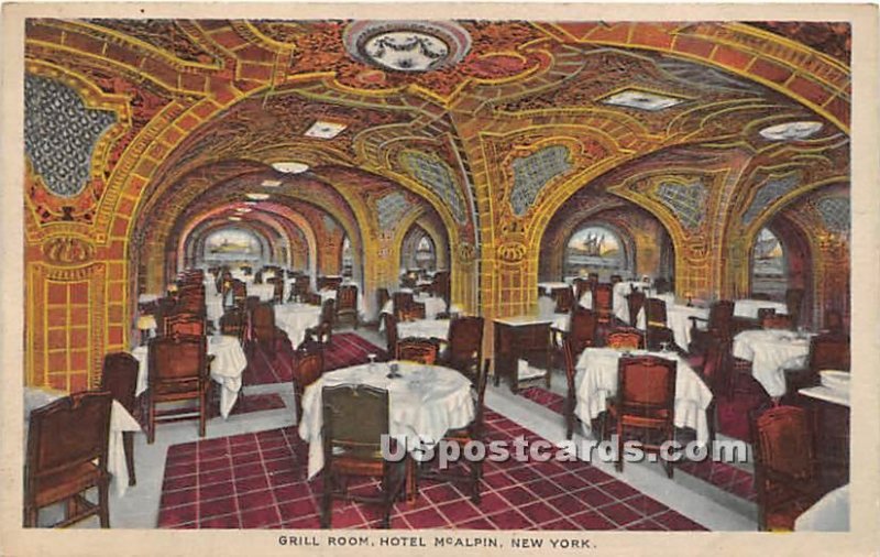 Grill Room, Hotel McALpin, New York City, New York