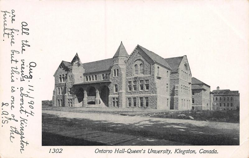 Ontario Hall, Queens University, Kingston, Canada, Very Early Postcard, Unused