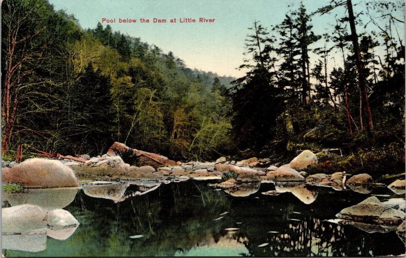 Pool Below Dam Little River Massachusetts Scenic Landscape DB Postcard 