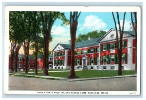 1936 Knox County Hospital and Nurses Home, Rockland Maine ME Vintage Postcard 