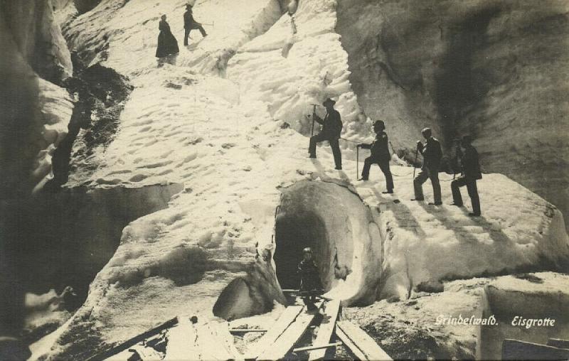 switzerland, GRINDELWALD, Eisgrotte, Ice Cave, Mountaineering (1923) RPPC