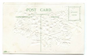 Postcard Fond Wishes Happy Birthday Vintage Standard View Card Embossed Glitter 