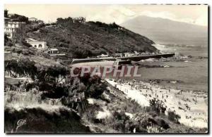 Postcard Modern Guethary Beach overlooking the Spanish mountains