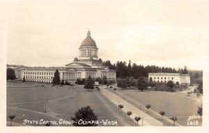 Olympia Washington~State Capitol Bird's Eye View~1940s Ellis RPPC Postcard